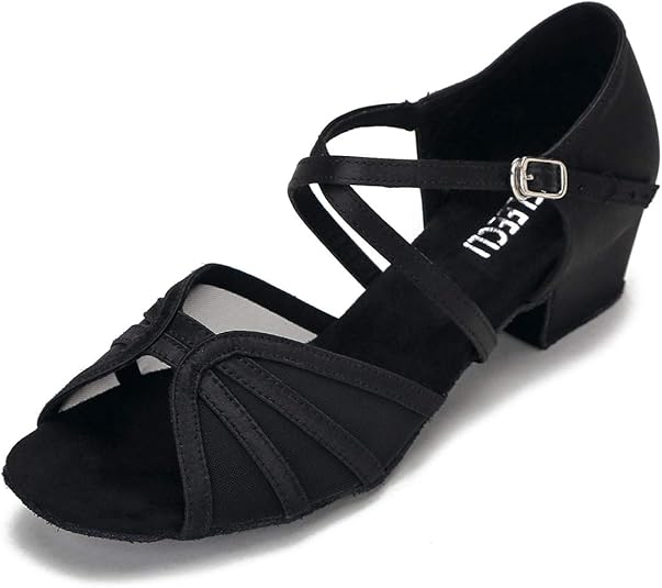 CLEECLI Low Heel Ballroom Dance Shoes Women Latin Salsa Practice